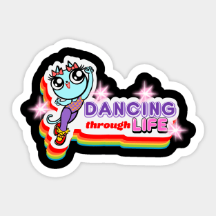 Rainbow Sparkle Dance Cat Sticker